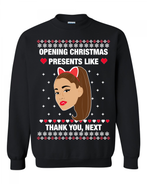 Stan - חנות ה-Merchandise למעריצים מכל הסוגים אריאנה גרנדה Ariana Grande Thank You Next | Ariana Grande Ugly Christmas Sweater | Funny