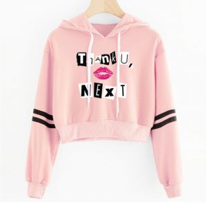 Stan - חנות ה-Merchandise למעריצים מכל הסוגים אריאנה גרנדה Women Girls Ariana Grande Thank You Next Short Hoodie Sweatshirt Pullover Jacket