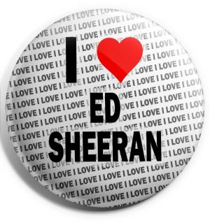 Stan - חנות ה-Merchandise למעריצים מכל הסוגים אד שירן I Love Ed Sheeran Pin Badge 3" 75mm - Birthday - Gift - Stocking Filler