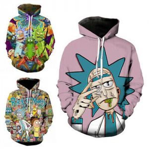 Stan - חנות ה-Merchandise למעריצים מכל הסוגים ריק ומורטי  Men/Women Cartoon Rick and Morty 3D Pringting Hoodie Sweatshirts Pullover Top