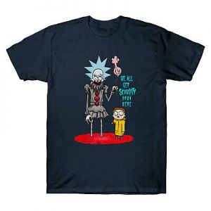 Stan - חנות ה-Merchandise למעריצים מכל הסוגים ריק ומורטי  Rick and Morty Pennywise We All Get Schwifty Down Here Vintage Funny Men's Shirt