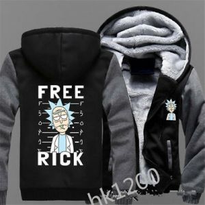 Stan - חנות ה-Merchandise למעריצים מכל הסוגים ריק ומורטי  Hot Rick and Morty Hoodie Winter Thicken Fleece Coat Jacket Zipper Sweatshirt