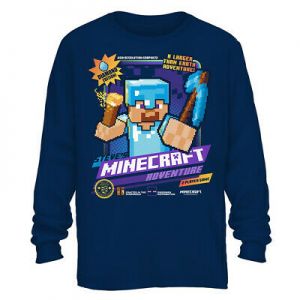 Stan - חנות ה-Merchandise למעריצים מכל הסוגים Minecraft  Minecraft Boys T-Shirt Tee Long Sleeve Steve Blue Size L (14-16), XL (18-20)