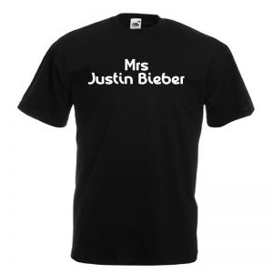 Stan - חנות ה-Merchandise למעריצים מכל הסוגים ג'סטין ביבר Mrs Justin Bieber Black Standard T-Shirt Belieber Bieb baby never say all around