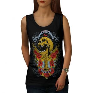 Stan - חנות ה-Merchandise למעריצים מכל הסוגים Guns and Roses Wellcoda Guns And Roses Skull Womens Tank Top, Music Athletic Sports Shirt