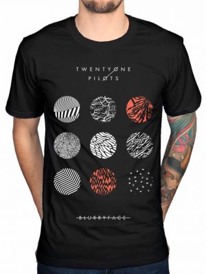 Stan - חנות ה-Merchandise למעריצים מכל הסוגים Twenty One Pilots Twenty One Pilots Blurryface Mens Black Cotton Top T-Shirt Tee