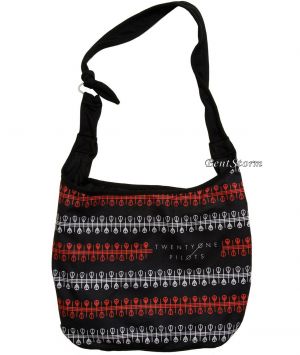 Stan - חנות ה-Merchandise למעריצים מכל הסוגים Twenty One Pilots Licensed 21 Twenty One Pilots Band Border Logo Pattern Hobo Bag Tote Purse NWT