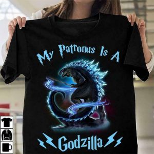 Stan - חנות ה-Merchandise למעריצים מכל הסוגים הארי פוטר My Patronus Is A Godzilla Harry Potter T Shirt Black Cotton Men S-6XL US Stock