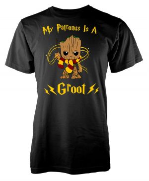 Stan - חנות ה-Merchandise למעריצים מכל הסוגים הארי פוטר My Patronus Is A Groot Wizard Potter Mash Up Adult T Shirt
