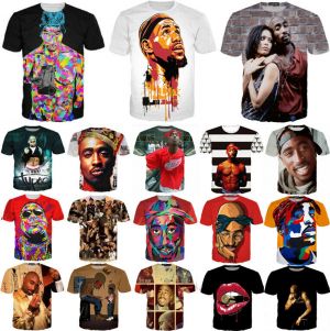Stan - חנות ה-Merchandise למעריצים מכל הסוגים Tupac Singer Tupac Shakur 2PAC Print Women Men 3D T-Shirt Tee Casual Short Sleeve Tops