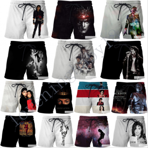 Stan - חנות ה-Merchandise למעריצים מכל הסוגים Michael Jackson Funny Men Women Loose beach shorts Michael Jackson 3D Print Casual Short Pants