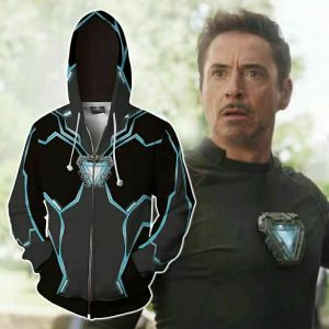 Stan - חנות ה-Merchandise למעריצים מכל הסוגים Marvel Marvel Avengers Superhero iron Man Tony Stark Hoodie Sweatshirt Cos Coat Jacket