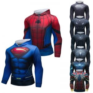 Stan - חנות ה-Merchandise למעריצים מכל הסוגים Marvel Men's Boys Marvel Superhero Hoodie Hooded Digital Print with Pockets Sweatshirts