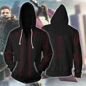 Stan - חנות ה-Merchandise למעריצים מכל הסוגים Marvel Superhero Hawkeye Hoodie Sweatshirt Cosplay Zipper Coat Hooded Jacket Costume 