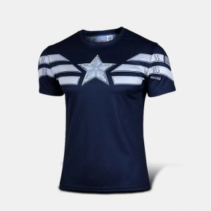 Stan - חנות ה-Merchandise למעריצים מכל הסוגים Marvel Mens HOT The Avengers Captain America T-Shirt Punk Short Sleeve Tops