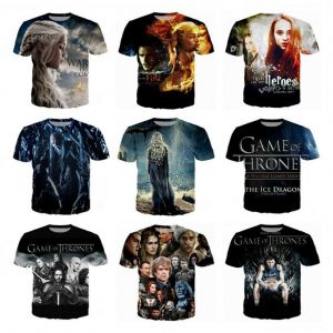 Stan - חנות ה-Merchandise למעריצים מכל הסוגים משחקי הכס New Fashion Women/Men's Game of Thrones Funny 3D Print Casual T-Shirt FQ126