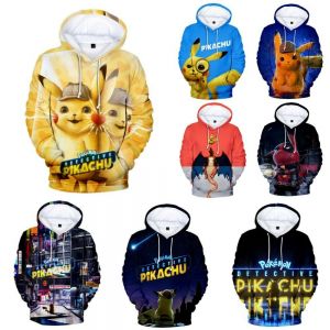 Stan - חנות ה-Merchandise למעריצים מכל הסוגים פוקימון Pokemon Detective Pikachu 3D Hoodie Pullover Coat Sweater Adult - Kids Sizes