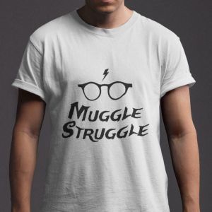 Stan - חנות ה-Merchandise למעריצים מכל הסוגים הארי פוטר MUGGLE STRUGGLE MEN'S WHITE T-SHIRT SIZE S-5XL