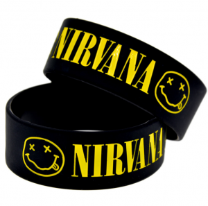 Stan - חנות ה-Merchandise למעריצים מכל הסוגים נירוונה Nirvana Silicone Wristband Bracelet Rock Band Rubber Music Fans Kurt Cobain Gift