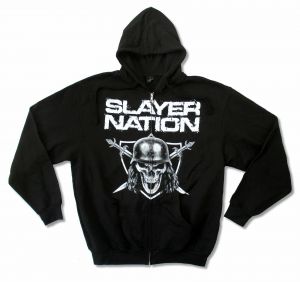 Stan - חנות ה-Merchandise למעריצים מכל הסוגים Slayer Slayer Nation Mens Zip Up Black Sweatshirt Hoodie New Official Band Merch
