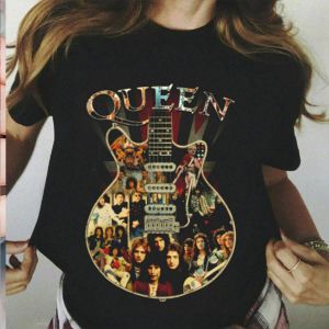Stan - חנות ה-Merchandise למעריצים מכל הסוגים Queen Queen Members Guitar T-Shirt Freddie Mercury Tshirt Unisex Fans Gildan Tee