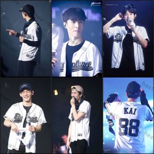 Stan - חנות ה-Merchandise למעריצים מכל הסוגים EXO Kpop EXO Chanyeol T-shirt EXO’rDIUM In Seoul Tshirt Baseball Jersey Short Sleeve