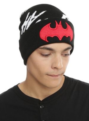 Stan - חנות ה-Merchandise למעריצים מכל הסוגים DC DC Comics Batman Hat Red Logo Joker Hahaha Beanie Knit Hat Ski Cap