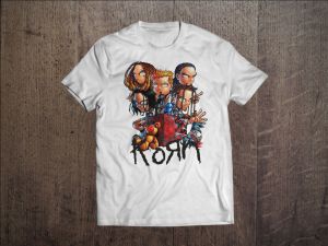 Stan - חנות ה-Merchandise למעריצים מכל הסוגים KoRn KORN Band Men White T-shirt Metal Band Fan Tee Rock Band Shirt