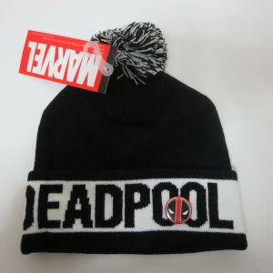 Stan - חנות ה-Merchandise למעריצים מכל הסוגים Marvel Marvel Deadpool Black and White Winter Beanie Hat with Button HAT SALE 
