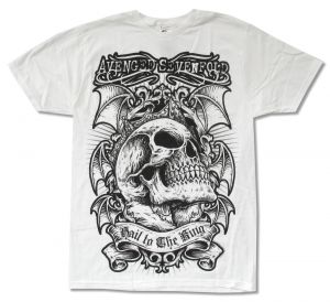 Stan - חנות ה-Merchandise למעריצים מכל הסוגים Avenged Sevenfold Avenged Sevenfold Hail To The King Jumbo Print White T Shirt New Official