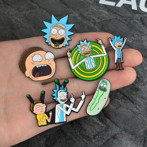 Stan - חנות ה-Merchandise למעריצים מכל הסוגים ריק ומורטי Women Men Enamel Cartoon Rick And Morty Middle Finger Brooch Pins Badge Jewelry