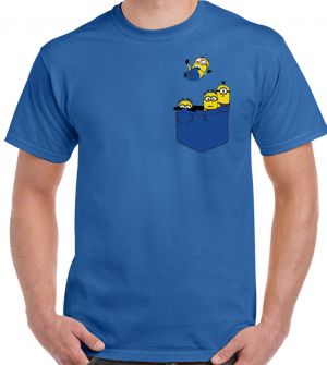 Stan - חנות ה-Merchandise למעריצים מכל הסוגים Pixar חולצה מיניונים DESPICABLE ME MINIONS טי שירט מיניונים בכיס מצוייר