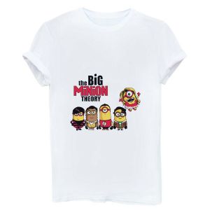 Stan - חנות ה-Merchandise למעריצים מכל הסוגים Pixar The Big Minion Theory Funny Women T-shirt Short Sleeve Cotton White Tops Tees