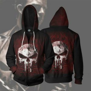 Stan - חנות ה-Merchandise למעריצים מכל הסוגים Marvel Marvel Punisher 3D Full Print Zip Hoodie Sweatshirt Men's Cosplay Jacket Coat