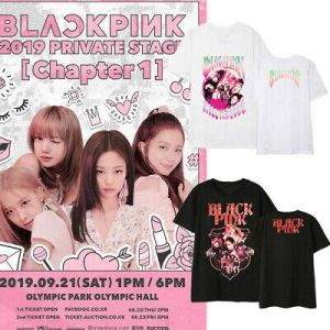    Kpop 2019 Blackpink Private Stage T-shirt Unisex Causal Crew Neck Tee Lisa Rose