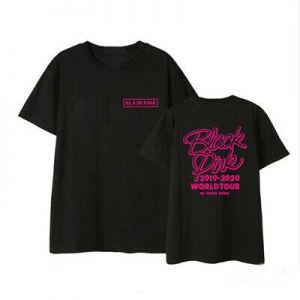    Kpop Blackpink T-shirt 2020 WORLD TOUR Concert Unisex Cotton Tshirt Casual Tee