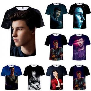    Fashion Shawn Mendes 3D Printed T-Shirt Unisex Casual Short Sleeve Tee Tops Gift