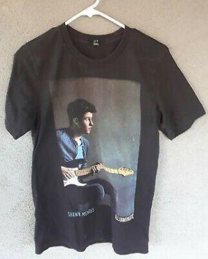    Shawn Mendes Illuminate T Shirt Medium Black Pop Music Two Sided Short Sleeve