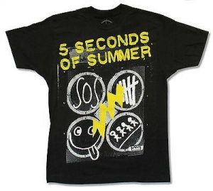5 Seconds Of Summer Amp Black T Shirt New Official Adult Music 5SOS
