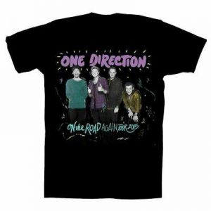 One Direction - On the Road Again Tour 2015 Black T-Shirt Vintage Men Gift Tee