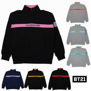 BTS BT21 Official Authentic Goods Adult Half Zip-up Sweat Shirts T-shirts KPOP