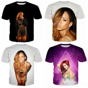 Stan - חנות ה-Merchandise למעריצים מכל הסוגים ריהאנה New Fashion Men/Women singer Sexy Rihanna 3D Print Casual TShirt Short Sleeve