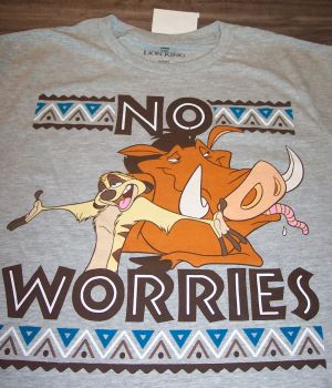 Stan - חנות ה-Merchandise למעריצים מכל הסוגים Disney WALT DISNEY THE LION KING PUMBAA & TIMON No Worries T-Shirt MEDIUM NEW w/ TAG
