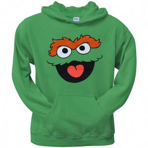 Stan - חנות ה-Merchandise למעריצים מכל הסוגים רחוב שומשום Sesame Street Oscar The Grouch Face Adult Hoodie