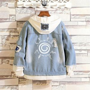 Stan - חנות ה-Merchandise למעריצים מכל הסוגים נארוטו Top Anime Naruto Jean Hooded Coat Casual Hoodie Long Sleeve Denim Jacket Outwear