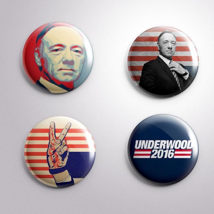 Stan - חנות ה-Merchandise למעריצים מכל הסוגים בית הקלפים 4 HOUSE OF CARDS FRANK UNDERWOOD 2016 - Pinbacks Badge Button Pin 25mm 1''