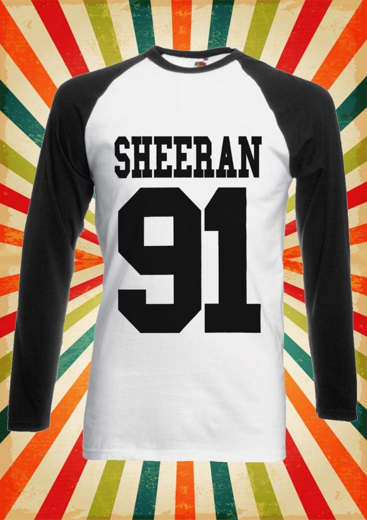 Stan - חנות ה-Merchandise למעריצים מכל הסוגים אד שירן Sheeran 91 Ed Sheeran Pop Sing Men Women Long Short Sleeve Baseball T Shirt 2094