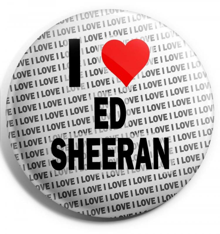 Stan - חנות ה-Merchandise למעריצים מכל הסוגים אד שירן I Love Ed Sheeran Pin Badge 3" 75mm - Birthday - Gift - Stocking Filler