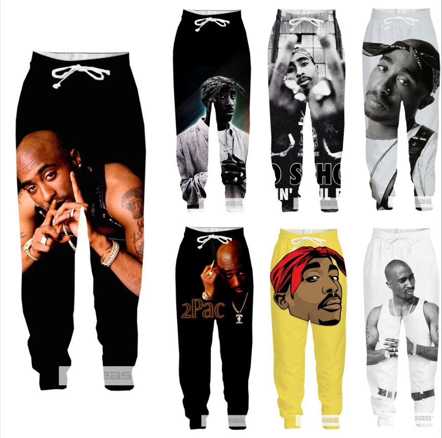 Stan - חנות ה-Merchandise למעריצים מכל הסוגים Tupac New Casual Men Women Jogger Trousers Funny Rapper 2pac 3D Fitness Sweatpants