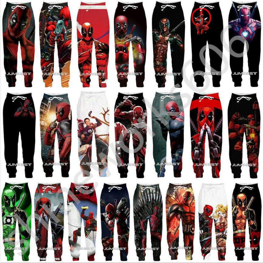 Stan - חנות ה-Merchandise למעריצים מכל הסוגים Marvel Deadpool Funny 3D Print Casual trousers Men Women Sweatpants Sport Jogging Pants